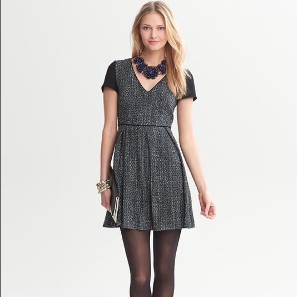 Banana Republic fit and flare tweed dress!